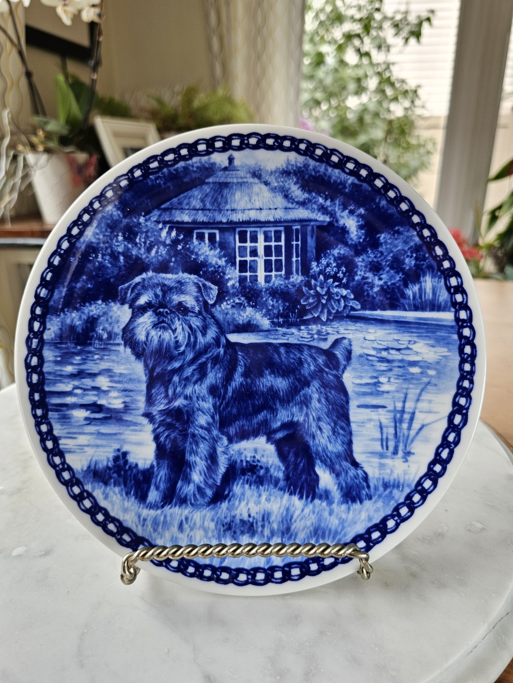 Brussels Griffon Porcelain Decroative Dog Plate Made In Denmark